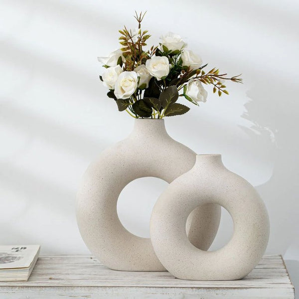 Vaso De Plantas Donut Nórdico Em Cerâmica