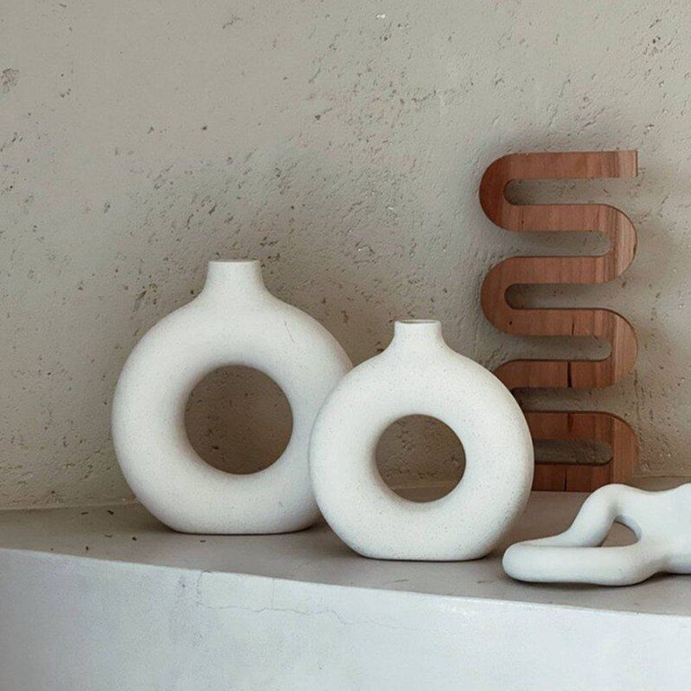 Vaso De Plantas Donut Nórdico Em Cerâmica